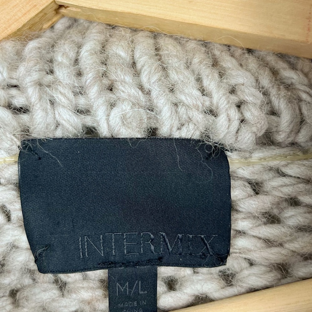 Intermix Wool Alpaca Jacket Full Zip Sweater Over… - image 6